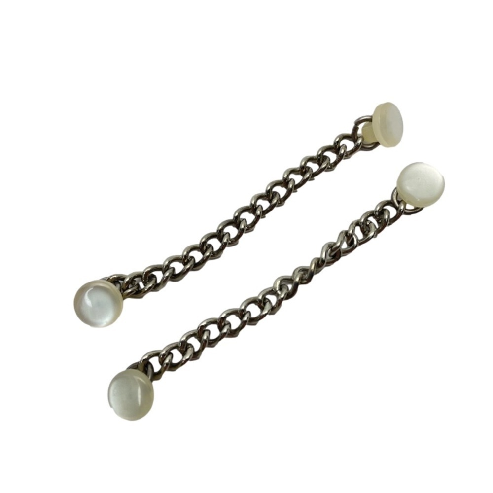 VINTAGE Pair Dress Shirt Collar Buttons With Chain
